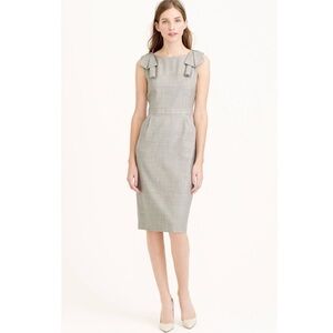 J. Crew NWT LT HTR GRAY bow shoulder dress sz 00 (super 120 wool) B8150